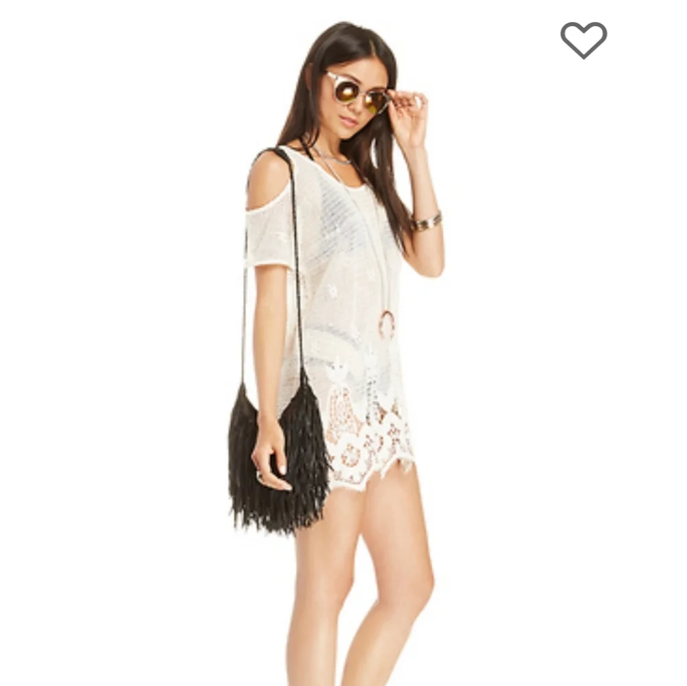 Lovers and Friends cream‎ crochet knit tunic cover
